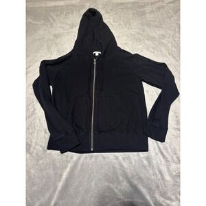 James Perse Standard Womens Size 3 L Black Full Zip Supima Cotton Jacket WXA2884